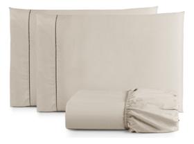 Jogo Lençol Queen 400 Fios 3 Peças 40cm Altura 100 algodao com elastico