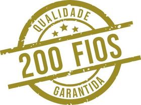Jogo Lençol Queen Barrado 4 Peças 100% Algodão 200 Fios