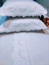 Jogo Lençol Queen Barrado Richilieu Percal 200 Fios 4 Peças Toque Macio Tecido De Excelente Qualidade Jogo Lençol Queen Barrado Richilieu Percal 200 Fios 4 Peças Toque Macio Tecido De Excelente Qualidade