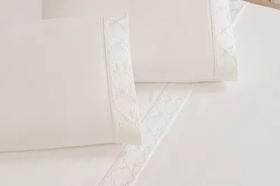Jogo Lençol Queen Infinit 300Fios Bordado Branco Micropercal