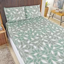 Jogo Lençol Queen Percal 400 Fios 3 Pçs Estampado E Macio