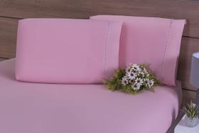 Jogo Lençol Queen Size 3 Peças Algodão 200 Fios Percal Rose
