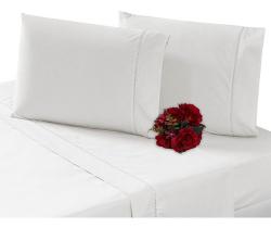 Jogo Lençol Queen Size 4 Peças 100% Algodão 200 Fios Branco