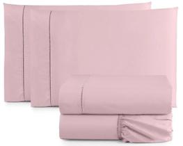 Jogo Lençol Queen Toque Macio 4 Peças Percal 400 Fios Rosa Jogo Lençol Queen Toque Macio 4 Peças Percal 400 Fios Rosa