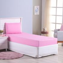 Jogo lençol Roupa Cama Box Solteiro Solteiro 2 Pçs Fronha Elastico Volta Quarto Infantil Criança Simples Basico Rosa Menina