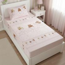 Jogo Lençol Solteiro 2 Pcs Lençol Elástico Fronha Bailarina