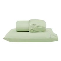 Jogo Lençol Solteiro 2 Peças 100% Algodão Ponto Palito Verde