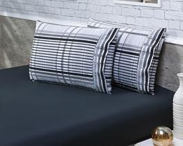 Jogo Lençol Solteiro 2 Peças 1,88X0,88X40Cm 180 Fios Preto Jogo Lençol Solteiro 2 Peças 1,88X0,88X40Cm 180 Fios Preto