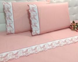 Jogo Lençol Solteiro 3 Peças 100% Algodão 200 Fios Richilieu