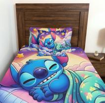 Jogo Lençol Solteiro 3 Peças Lilo & Stitch Soninho Premium Jogo Lençol Solteiro 3 Peças Lilo & Stitch Soninho Premium