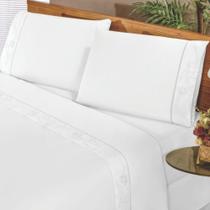 Jogo Lençol Solteiro Imperio 3 Peças Percal 180 Fios Branco