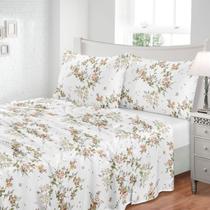 Jogo Lençol Solteiro Jolitex Estampado Toque de Seda 300 Fios 2Pçs