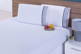 Jogo Lençol Solteiro King 2Peças 200Fios 40cm Bordado Inglês