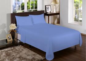 Jogo Lençol Solteiro King 4 Peças (2,03x0,96x35cm) 180 Fios Bainha Liso Azul Jogo Lençol Solteiro King 4 Peças (2,03x0,96x35cm) 180 Fios Bainha Liso Azul