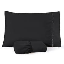 Jogo Lençol Solteiro Percal 400 Fios 2 Pç Suave Ponto Palito