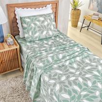 Jogo Lençol Solteiro Percal 400 Fios 3 Pçs Estampado E Macio