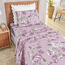 Jogo Lençol Solteiro Percal 400 Fios 3 Pçs Estampado E Macio