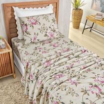 Jogo Lençol Solteiro Percal 400 Fios 3 Pçs Estampado E Macio