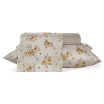 Jogo Lençol TEKA Casal Percal 160Fios Misto 4Pçs Todo Estampado Macio e Toque Acetinado