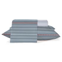 Jogo Lençol TEKA Crystal Casal Percal 120Fios 4Pçs Todo Estampado Macio e Toque Acetinado