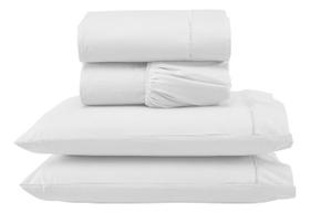 Jogo Lençol Versatile 4 Pçs Queen 100% Branco 300 Fios