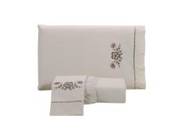 Jogo Lençol Viúva 3 Peças Percal 200 Fios Caqui