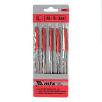 Jogo Limas Agulha Diamantada 140X70X3mm 5 Peças Precisão Mtx