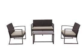 Jogo Living 4 Pessoas Mendoza Preto Just Home Collection
