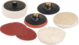 Jogo lixamento e polimento 7" rosca m14 c/8 peças Vonder