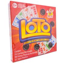 Jogo Loto Bingo 90 Fichas Plásticas 24 Cartelas Omotcha