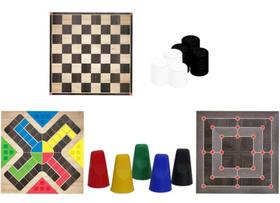 Jogo Ludo Dama e Trilha - Pais e Filhos -