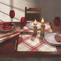 Jogo Lugar Americano 4 peças Celebra Xadrez Vermelho Com Brilho Natal Dohler Jogo Lugar Americano 4 peças Celebra Xadrez Vermelho Com Brilho Natal Dohler