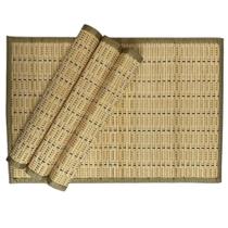 Jogo Lugar Americano Esteira Bambu Com Borda Marfim 4 peças 30x45 Jogo Lugar Americano Esteira Bambu Com Borda Marfim 4 peças 30x45