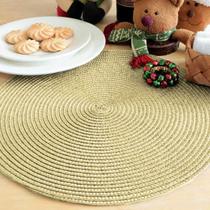 Jogo Lugar Americano Redondo Sousplat Impermeável 2 Lugares Avelã