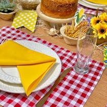 Jogo Lugar Americano Xadrez e Guardanapo Festa Junina Caipira