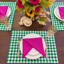 Jogo Lugar Americano Xadrez e Guardanapo Festa Junina Caipira