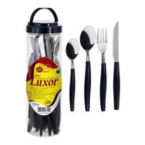 Jogo luxo de Talheres Inox 16 Pcs Preto - 123 UTIL