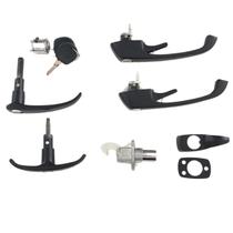 Jogo Maçaneta Completo Cilindro Preta Kombi Clipper 77 A 80