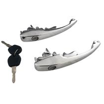Jogo Maçaneta Porta Cromada Chave Brasília Fusca 1300 78/...