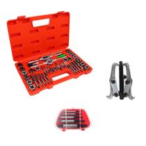 Jogo Macho e Tarraxa + Extrator de Parafusos + Saca Polias