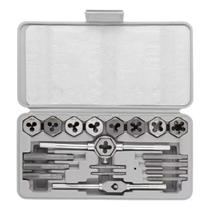 Jogo Macho Tarraxas 20Pçs Manual M3-M12 Macho E Fêmea Metal