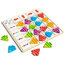 Jogo magnético de madeira para combinar peixes Early Learning Kids