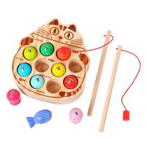 Jogo magnético de pesca de madeira kidus Montessori 1-3 anos Jogo magnético de pesca de madeira kidus Montessori 1-3 anos