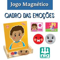 Jogo Magnético Quadro das Emoções Brinquedo Educativo Com Cartas 30 Peças