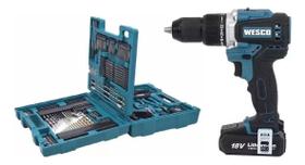 Jogo Makita 200 Pçs Kit Brocas + Parafusadeira Wesco