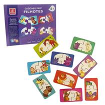 Jogo Mamae e Filhote Madeira Brinquedo Educativo Cade Meu Par Brincadeira de Criança