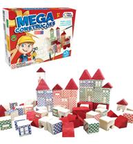 Jogo Mega Construcao Bloco Madeira Montar Infancia 45pcs Jogo Mega Construcao Bloco Madeira Montar Infancia 45pcs