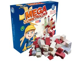 Jogo Mega Construções 76 Peças Madeira +3 Anos Educativo Criatividade Pais e Filhos