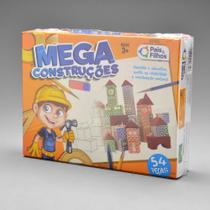 Jogo Mega Construções com 54 peças Pais e Filhos Brinquedo de Criança