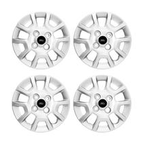 Jogo Meio Roda Calota Aro 13 Ka 2014 Prata C/Emblema